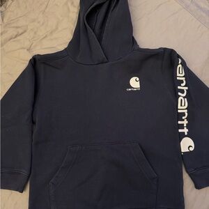 Carhartt Boys Size 7 Navy Hoodie with Logo